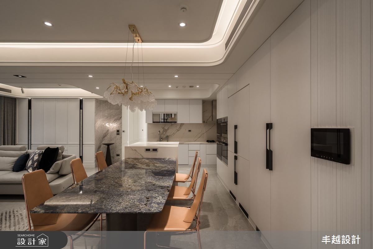 35坪新成屋(5年以下)＿新古典客廳餐廳廚房中島案例圖片＿丰越設計＿丰越_72之6