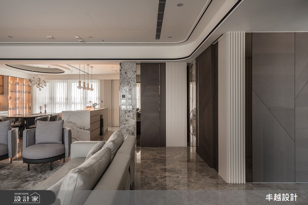 70坪新成屋(5年以下)＿現代輕奢風客廳餐廳中島案例圖片＿丰越設計＿丰越_77之25