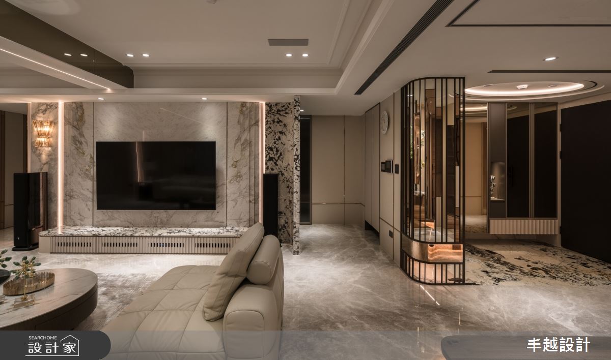 80坪新成屋(5年以下)＿現代低奢風玄關客廳案例圖片＿丰越設計＿丰越_79之2