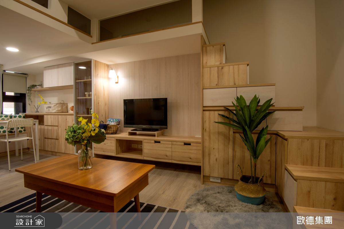 18坪新成屋(5年以下)＿休閒風客廳樓梯案例圖片＿台灣歐德傢俱股份有限公司＿歐德_137之3