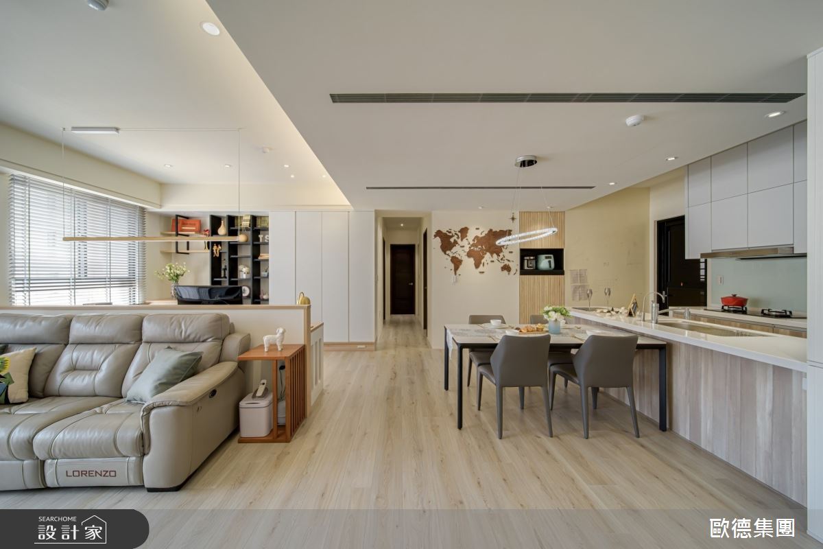 32坪新成屋(5年以下)＿現代風客廳餐廳廚房吧檯書房案例圖片＿台灣歐德傢俱股份有限公司＿歐德_143之10