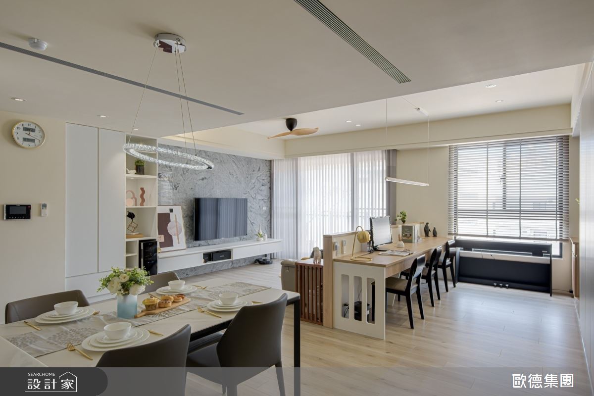32坪新成屋(5年以下)＿現代風客廳餐廳書房案例圖片＿台灣歐德傢俱股份有限公司＿歐德_143之18
