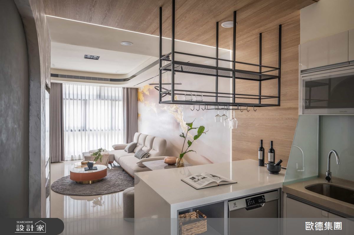 25坪新成屋(5年以下)＿現代風客廳餐廳廚房吧檯中島案例圖片＿台灣歐德傢俱股份有限公司＿歐德_177之4
