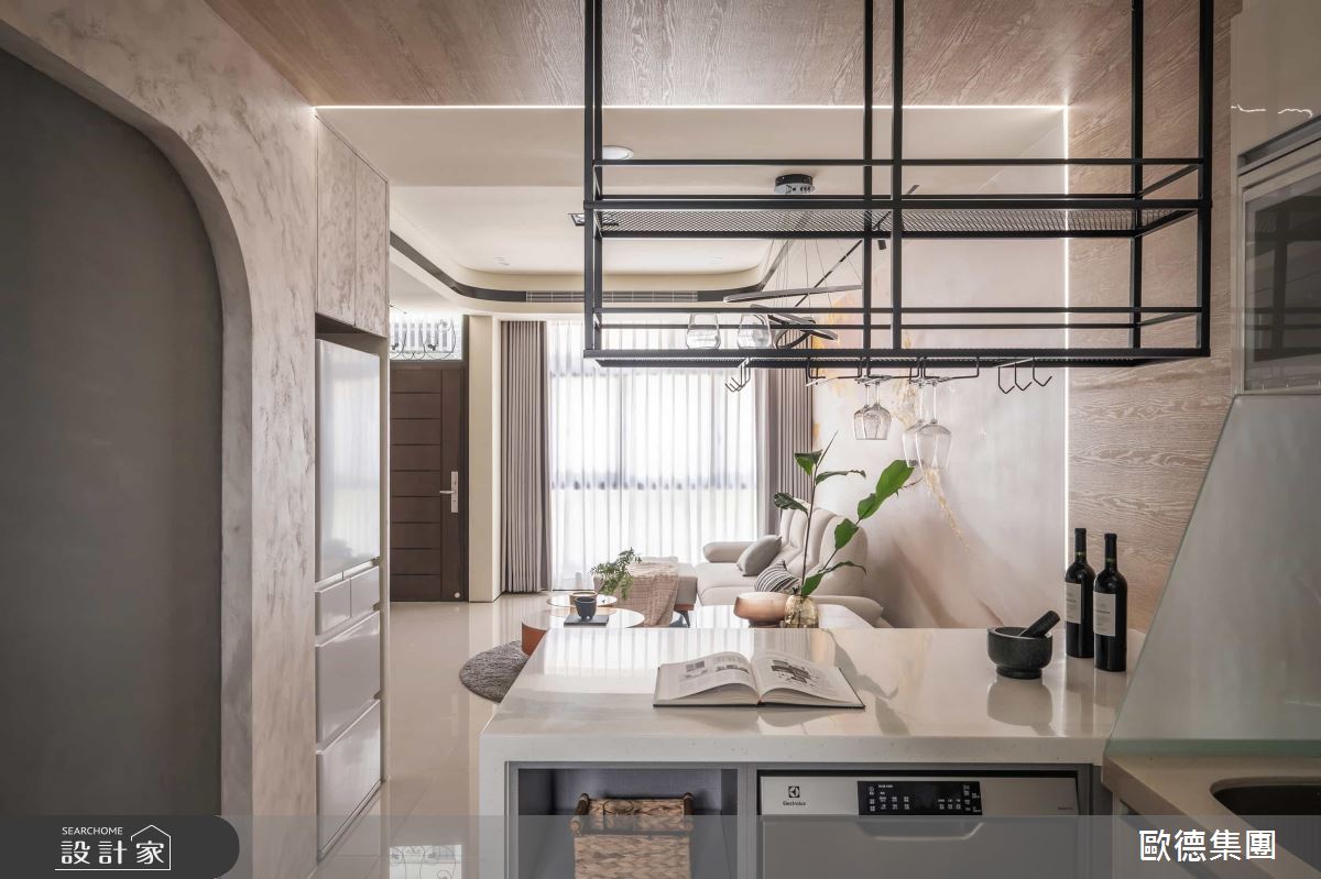 25坪新成屋(5年以下)＿現代風客廳餐廳廚房吧檯中島案例圖片＿台灣歐德傢俱股份有限公司＿歐德_177之5