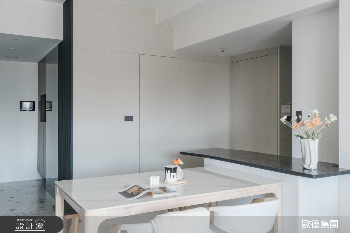 22坪新成屋(5年以下)＿簡約風玄關餐廳中島案例圖片＿台灣歐德傢俱股份有限公司＿歐德_179之4