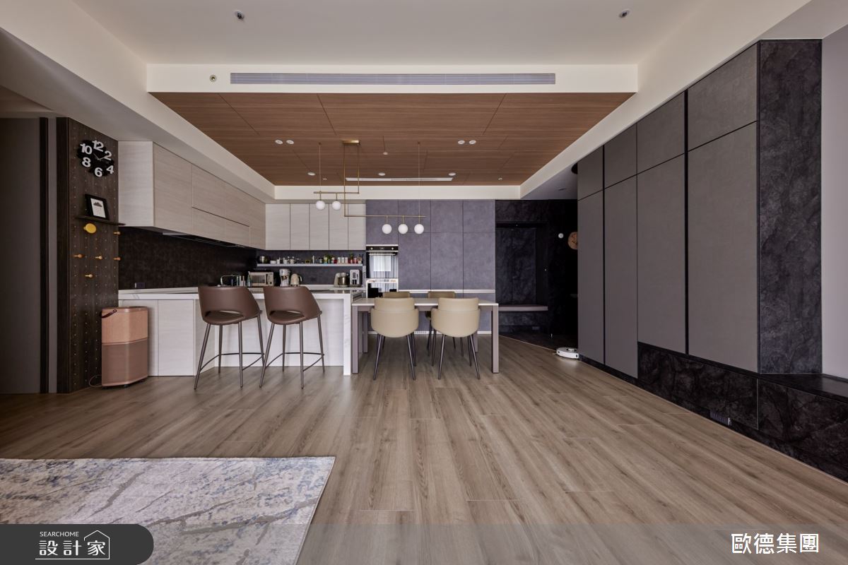 35坪新成屋(5年以下)＿現代風客廳餐廳廚房中島案例圖片＿台灣歐德傢俱股份有限公司＿歐德_182之7