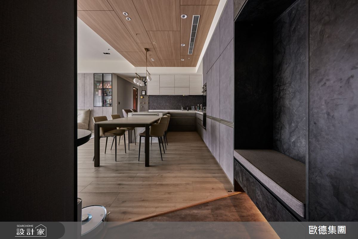35坪新成屋(5年以下)＿現代風玄關餐廳廚房中島案例圖片＿台灣歐德傢俱股份有限公司＿歐德_182之2