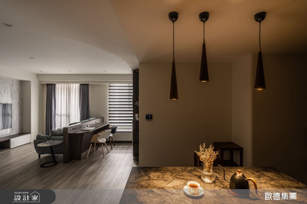 25坪新成屋(5年以下)＿混搭風客廳餐廳書房中島案例圖片＿台灣歐德傢俱股份有限公司＿歐德_187之14
