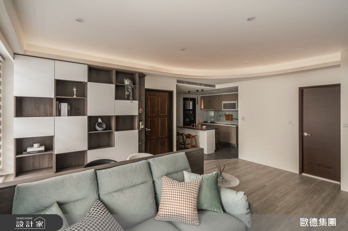 25坪新成屋(5年以下)＿混搭風玄關客廳餐廳廚房書房中島案例圖片＿台灣歐德傢俱股份有限公司＿歐德_187之8