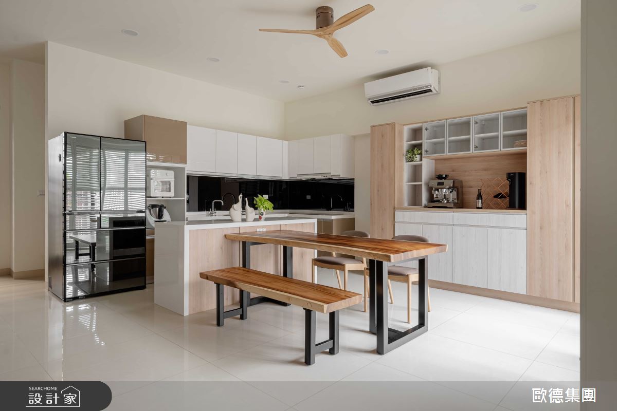 50坪新成屋(5年以下)＿無印風餐廳廚房中島案例圖片＿台灣歐德傢俱股份有限公司＿歐德_188之10