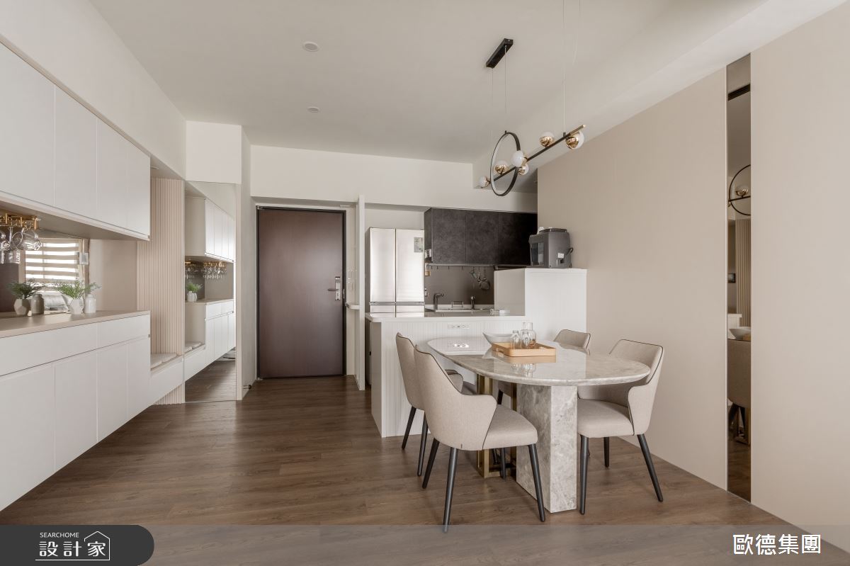 22坪新成屋(5年以下)＿日式無印風玄關餐廳廚房中島案例圖片＿台灣歐德傢俱股份有限公司＿歐德_208之5