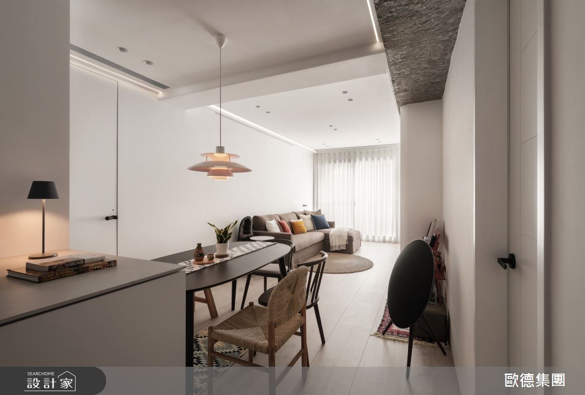23坪新成屋(5年以下)＿混搭風客廳餐廳中島案例圖片＿台灣歐德傢俱股份有限公司＿歐德_209之8