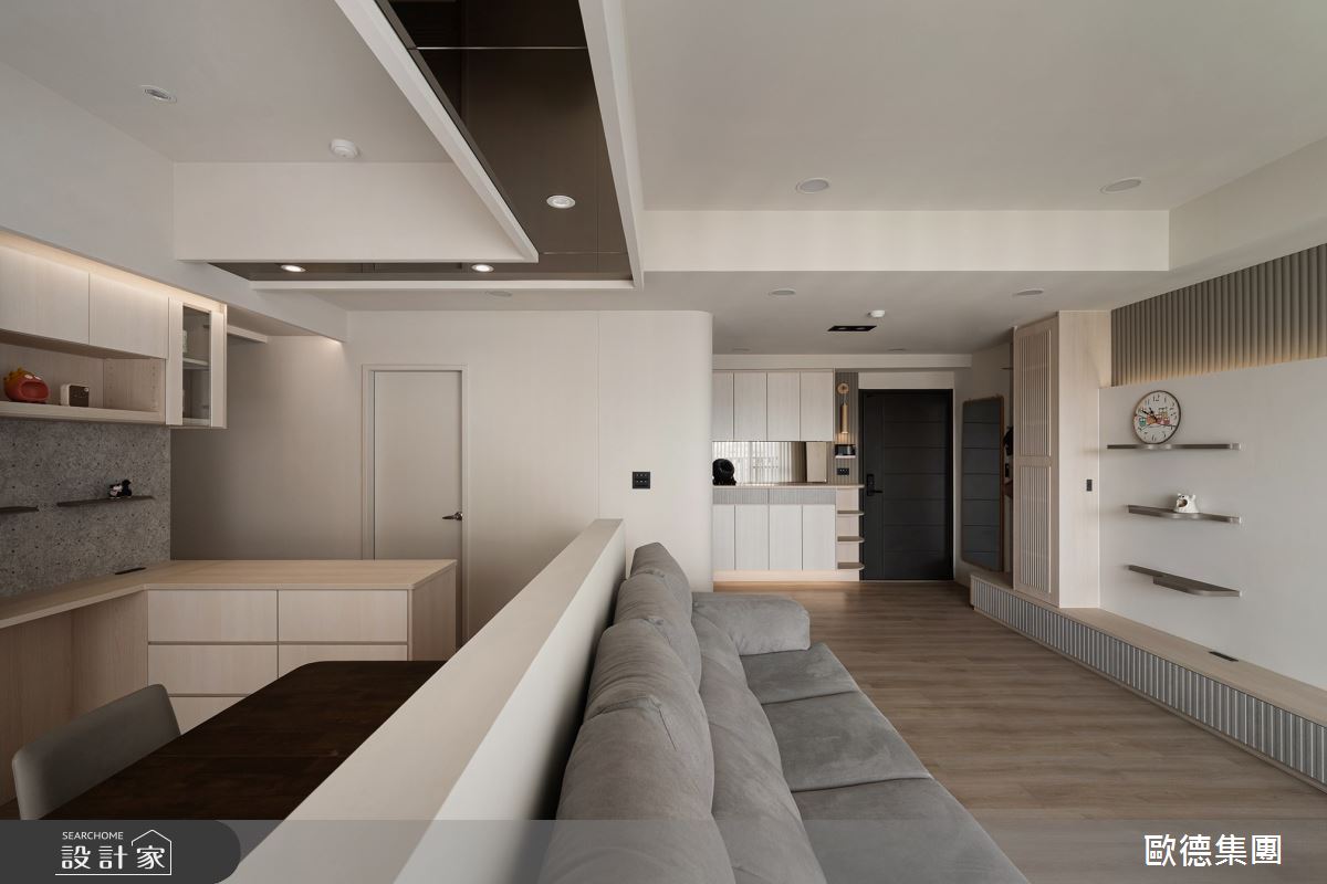 28坪新成屋(5年以下)＿奶油侘寂風玄關客廳書房案例圖片＿台灣歐德傢俱股份有限公司＿歐德_211之7