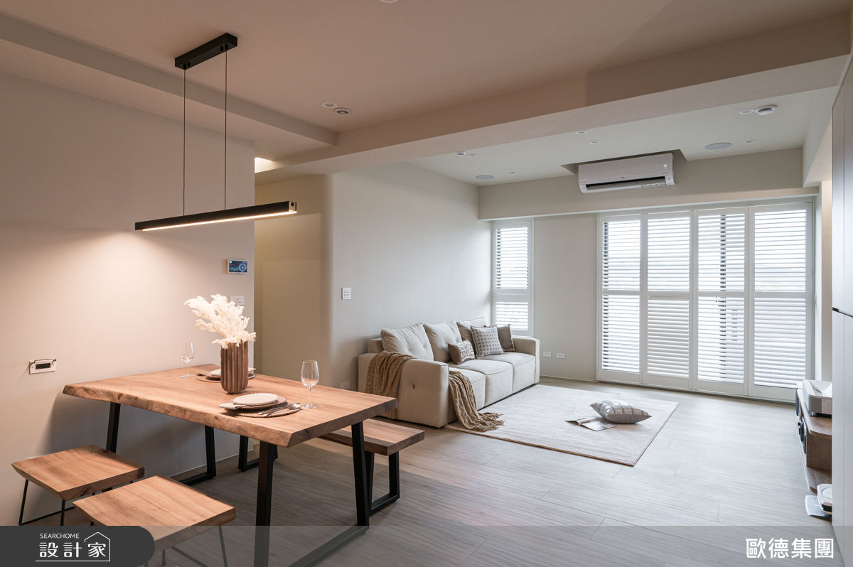 25坪新成屋(5年以下)＿奶油風客廳餐廳案例圖片＿台灣歐德傢俱股份有限公司＿歐德_213之7