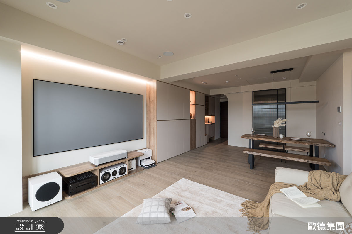 25坪新成屋(5年以下)＿奶油風玄關客廳餐廳案例圖片＿台灣歐德傢俱股份有限公司＿歐德_213之11