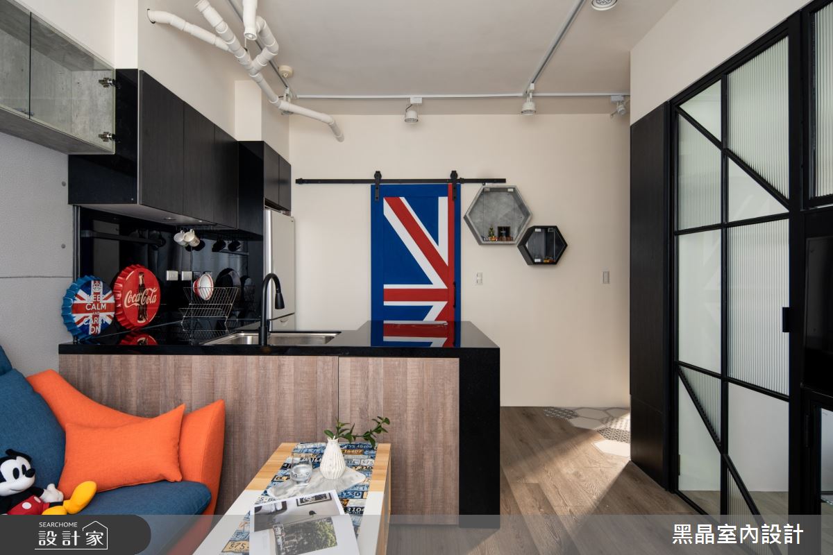 10坪中古屋(5~15年)＿工業風客廳餐廳吧檯案例圖片＿黑晶室內設計＿黑晶_28之6