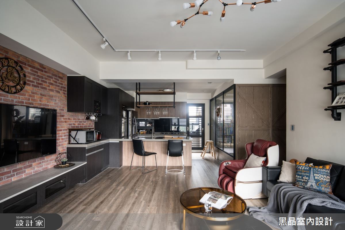 30坪新成屋(5年以下)＿工業風客廳案例圖片＿黑晶室內設計＿黑晶_37之3