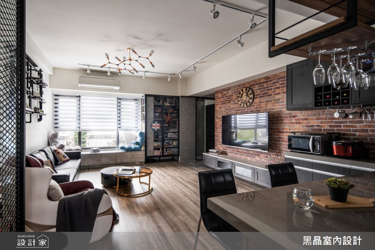 30坪新成屋(5年以下)＿工業風客廳案例圖片＿黑晶室內設計＿黑晶_37之4