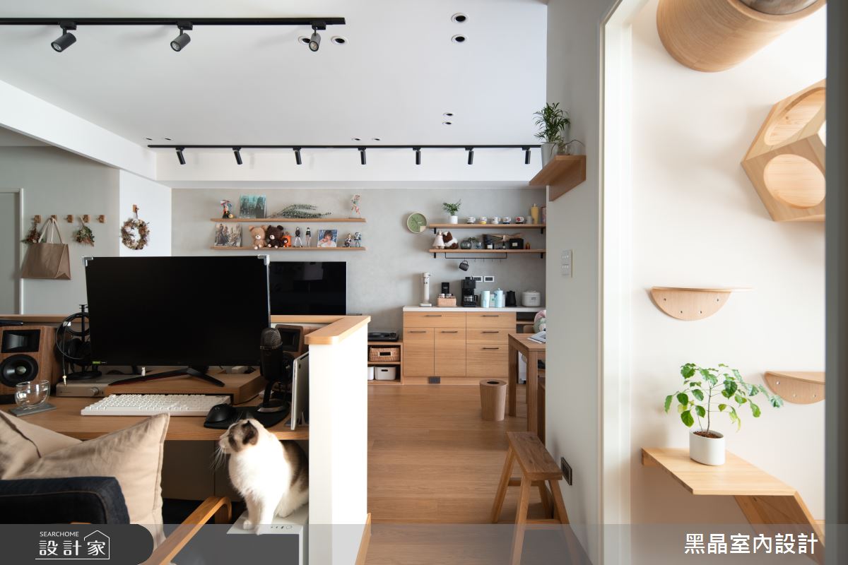 20坪新成屋(5年以下)＿日式無印風客廳書房工作區寵物案例圖片＿黑晶室內設計＿黑晶_46之13