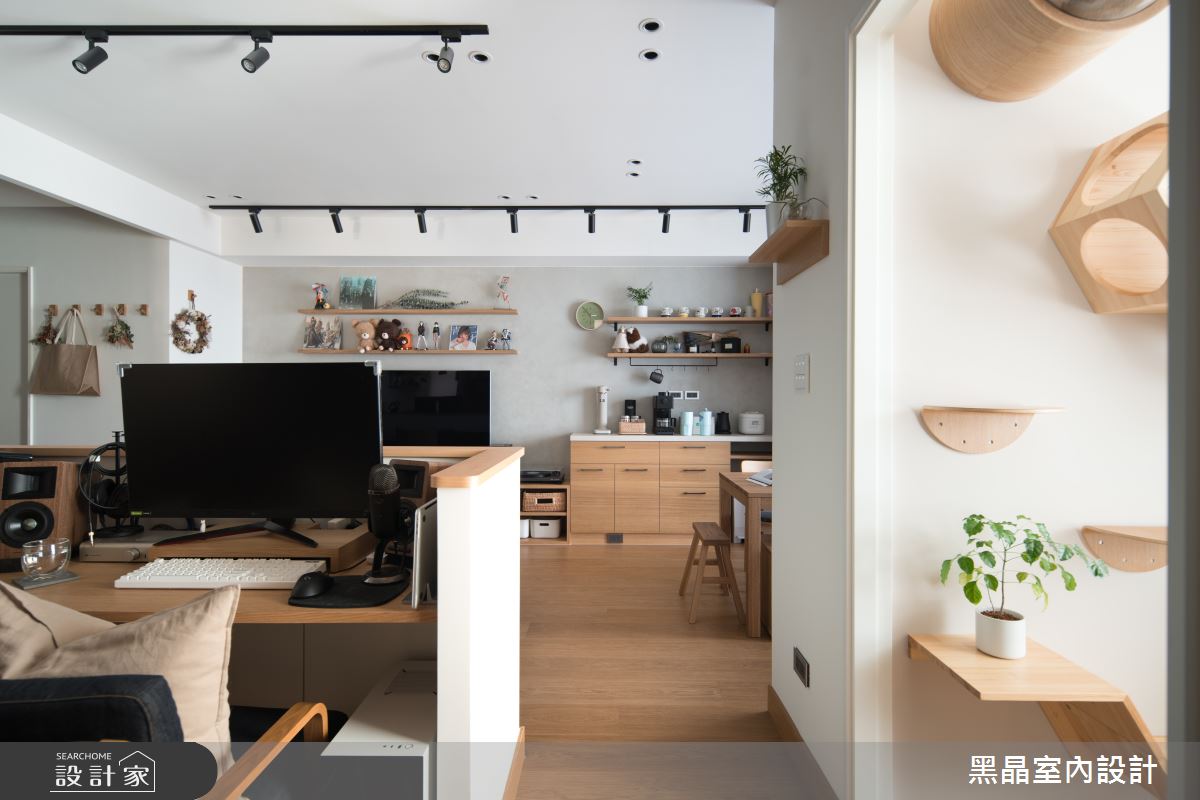 20坪新成屋(5年以下)＿日式無印風客廳書房工作區寵物案例圖片＿黑晶室內設計＿黑晶_46之14