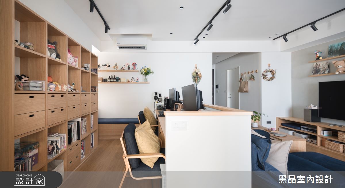 20坪新成屋(5年以下)＿日式無印風客廳書房工作區案例圖片＿黑晶室內設計＿黑晶_46之15