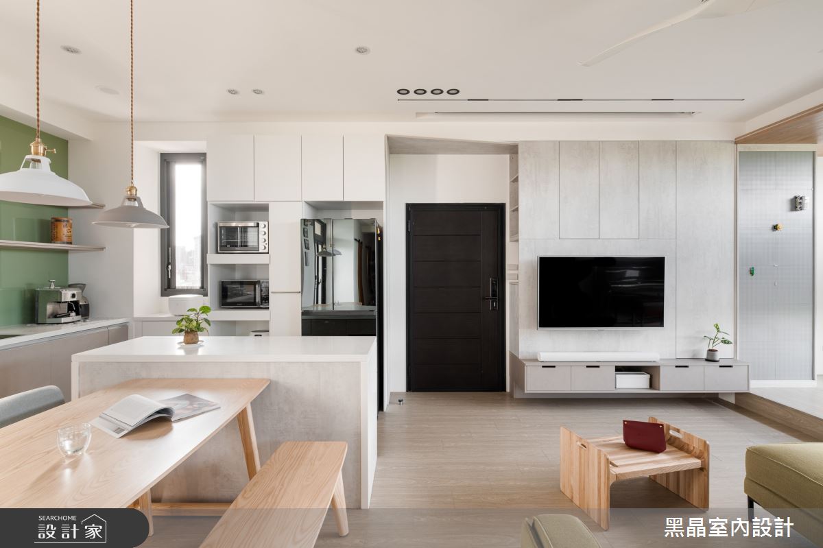 39坪新成屋(5年以下)＿日式簡約風玄關客廳餐廳廚房中島案例圖片＿黑晶室內設計＿黑晶_48之2