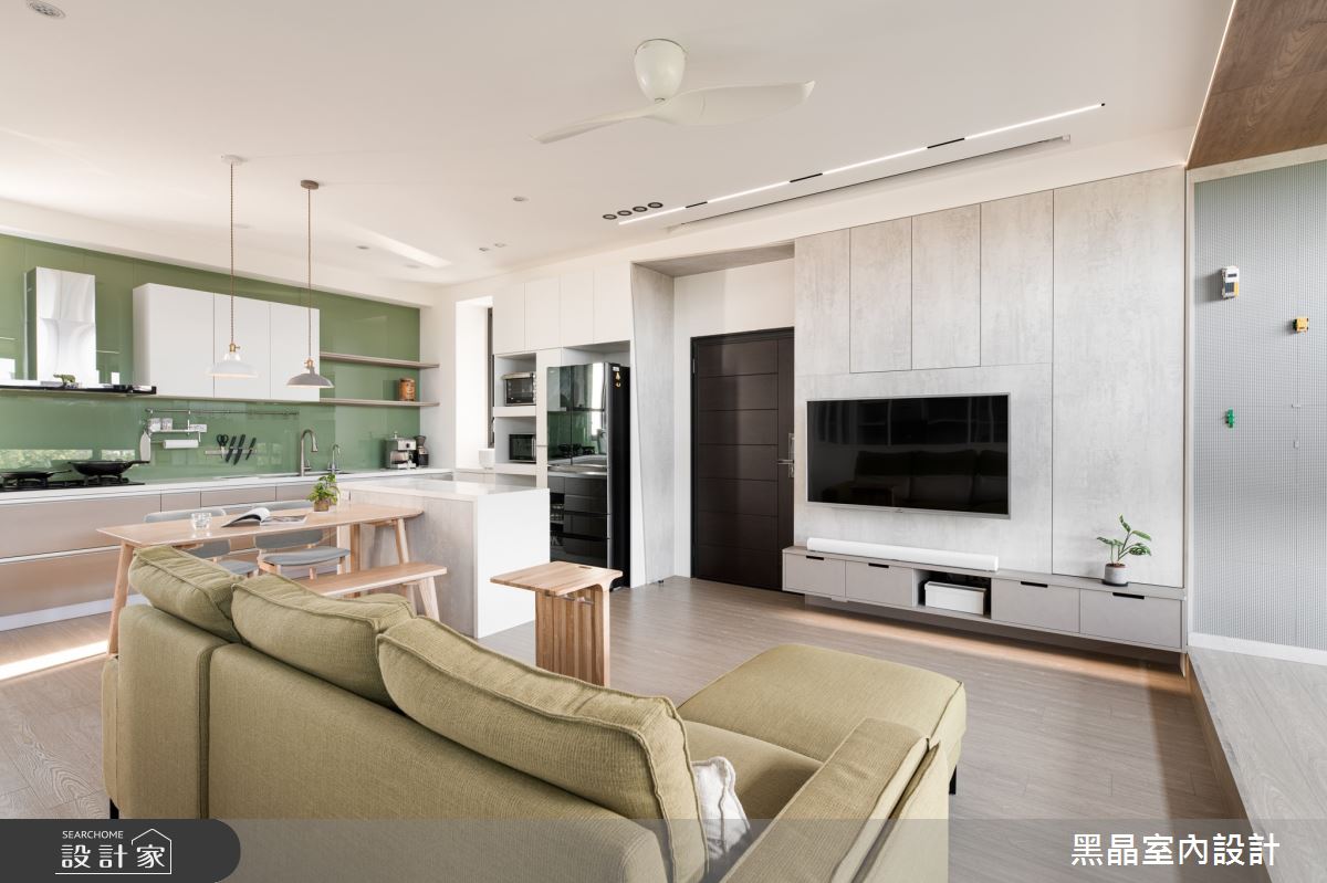 39坪新成屋(5年以下)＿日式簡約風客廳餐廳廚房中島案例圖片＿黑晶室內設計＿黑晶_48之6