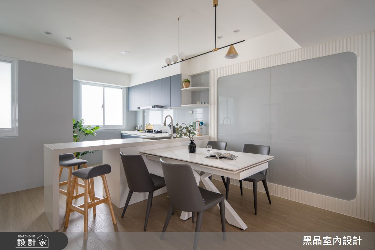 33坪老屋(31~40年)＿北歐風餐廳廚房中島案例圖片＿黑晶室內設計＿黑晶_49之8