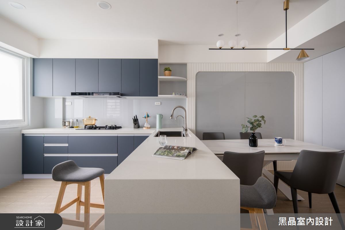 33坪老屋(31~40年)＿北歐風餐廳廚房中島案例圖片＿黑晶室內設計＿黑晶_49之10
