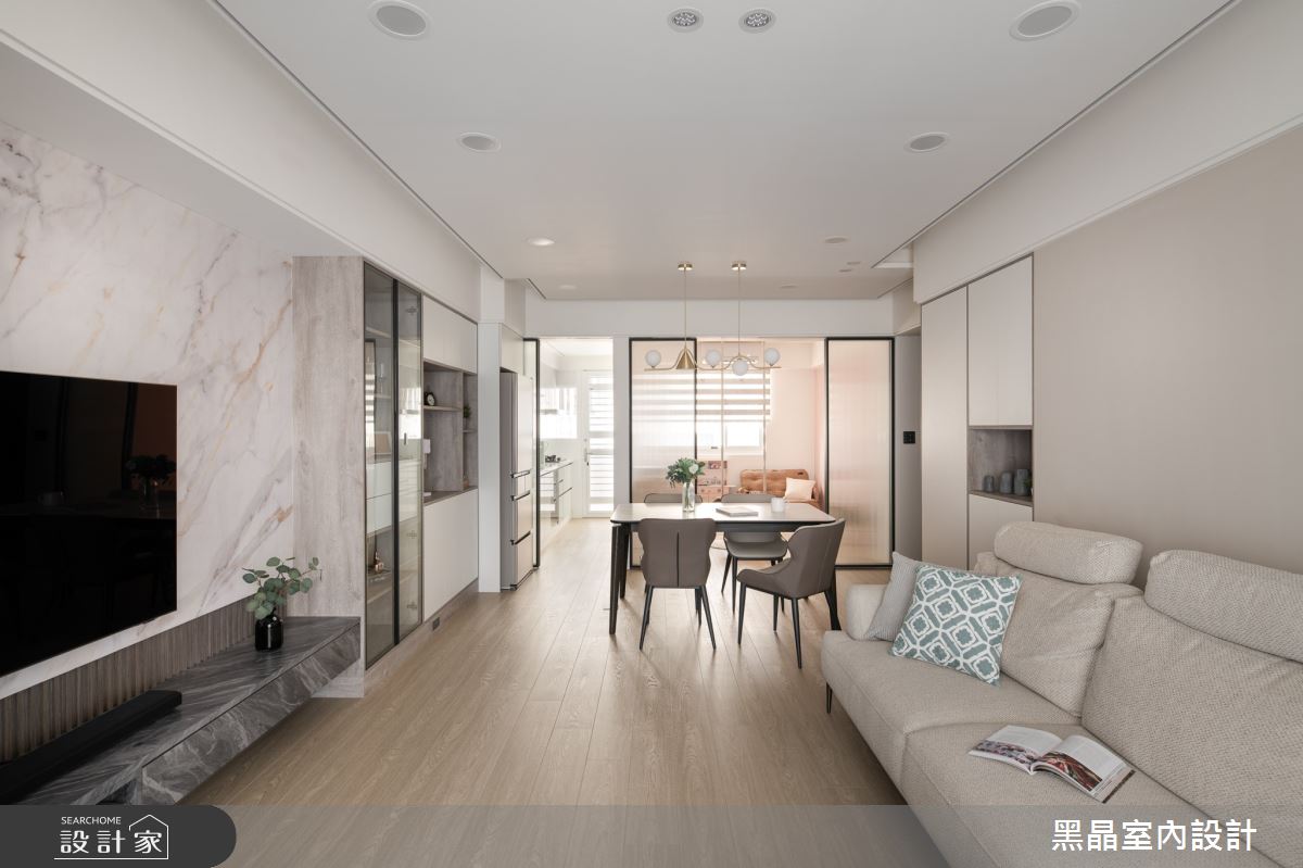 26坪老屋(41~50年)＿現代簡約風客廳餐廳廚房多功能室案例圖片＿黑晶室內設計＿黑晶_50之2
