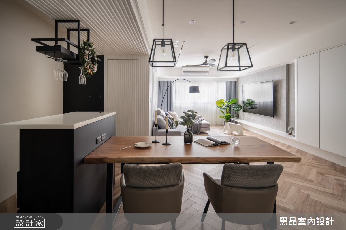 26坪老屋(16~30年)＿美式風客廳餐廳吧檯案例圖片＿黑晶室內設計＿黑晶_54之6