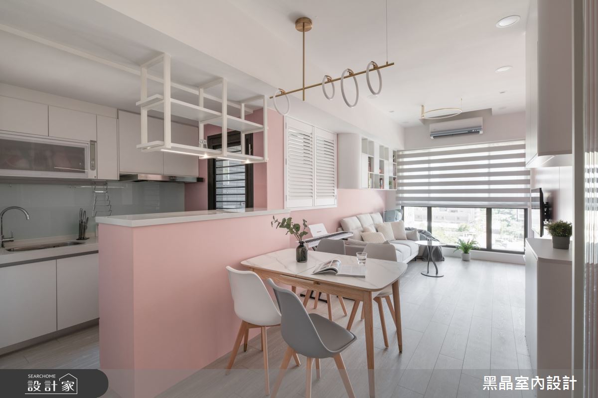 13坪新成屋(5年以下)＿簡約輕奢風客廳餐廳廚房案例圖片＿黑晶室內設計＿黑晶_58之4