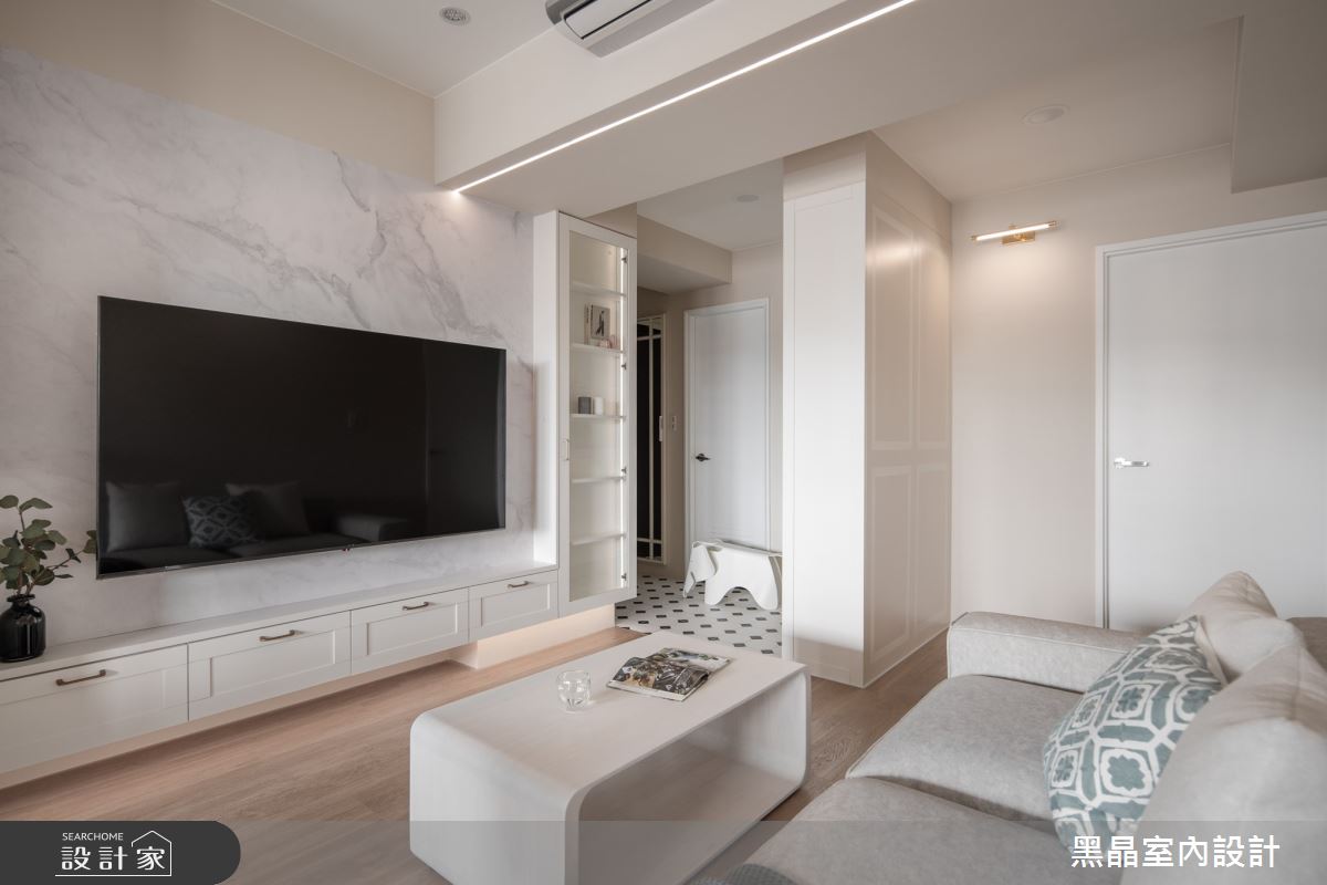 20坪新成屋(5年以下)＿簡約美式風玄關客廳案例圖片＿黑晶室內設計＿黑晶_65之5