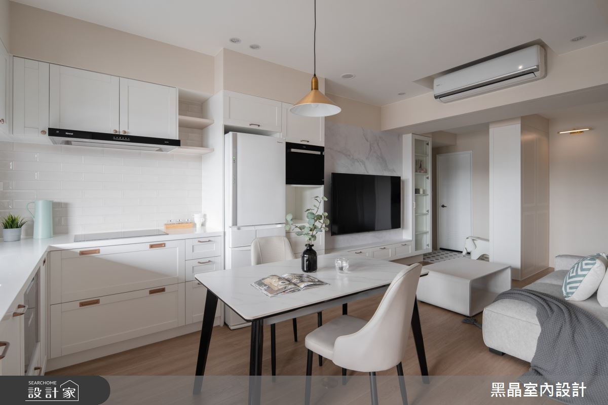 20坪新成屋(5年以下)＿簡約美式風客廳餐廳廚房案例圖片＿黑晶室內設計＿黑晶_65之13