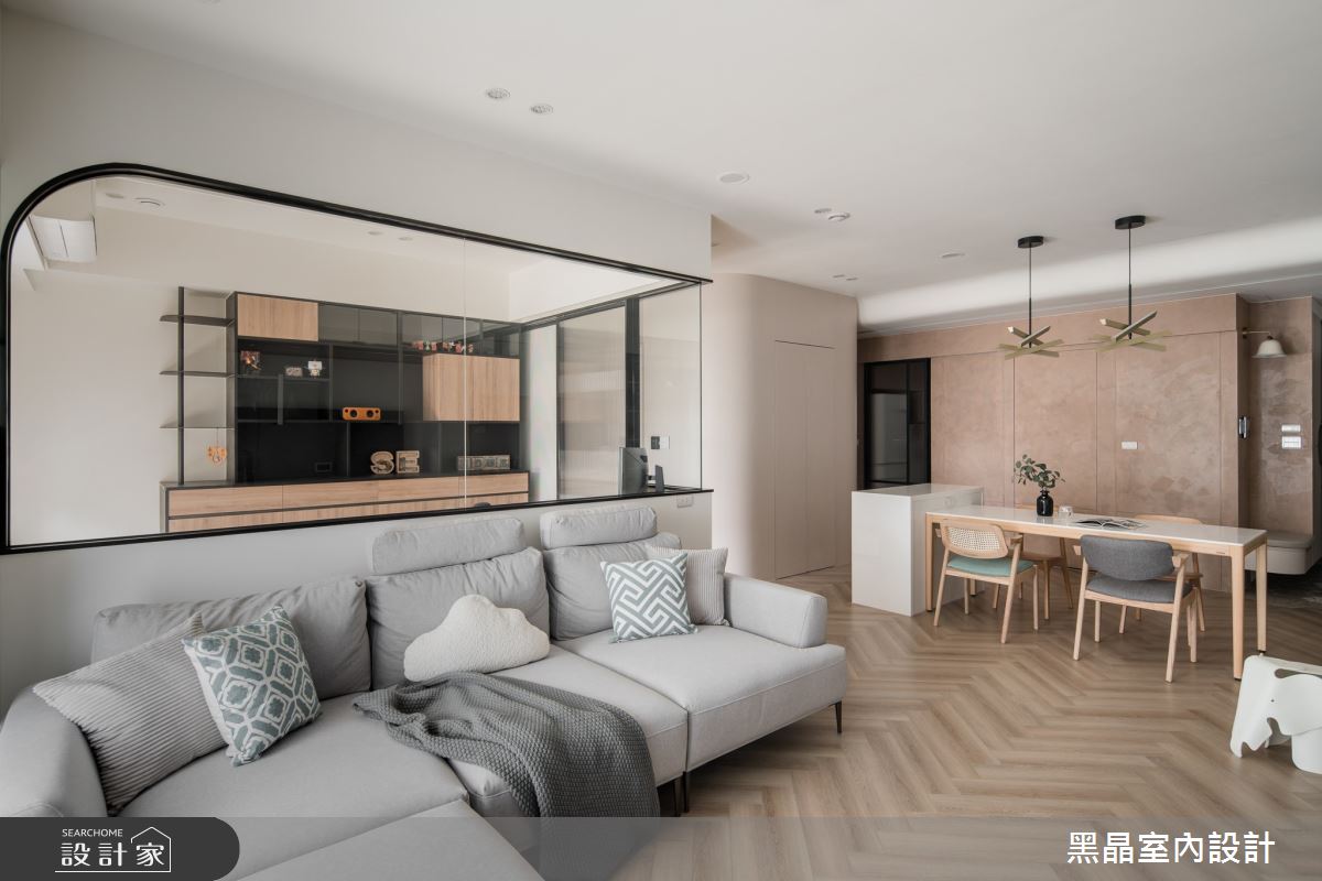 37坪新成屋(5年以下)＿北歐風客廳餐廳書房中島案例圖片＿黑晶室內設計＿黑晶_67之2499
