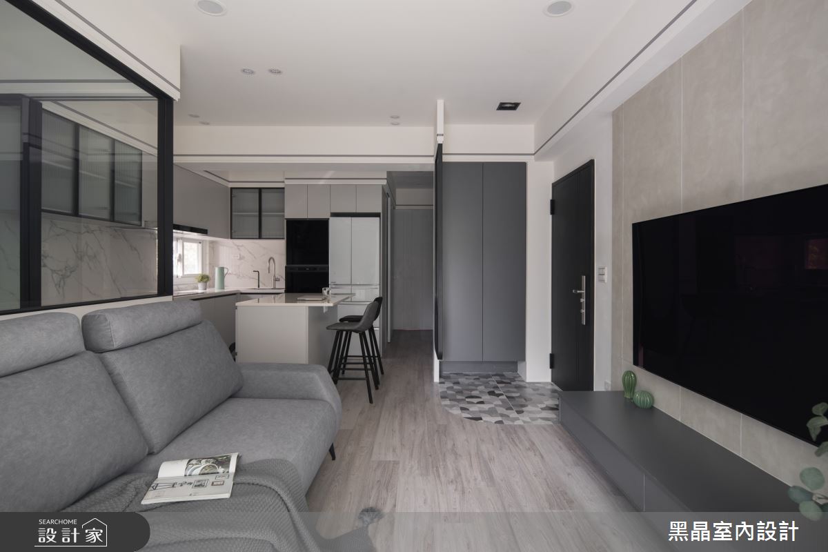 老屋(16~30年)＿北歐風玄關客廳餐廳廚房吧檯中島案例圖片＿黑晶室內設計＿黑晶_68之3