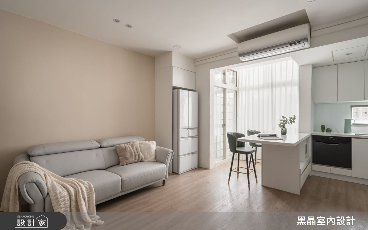 14坪老屋(16~30年)＿溫馨北歐風客廳廚房吧檯中島案例圖片＿黑晶室內設計＿黑晶_70之2