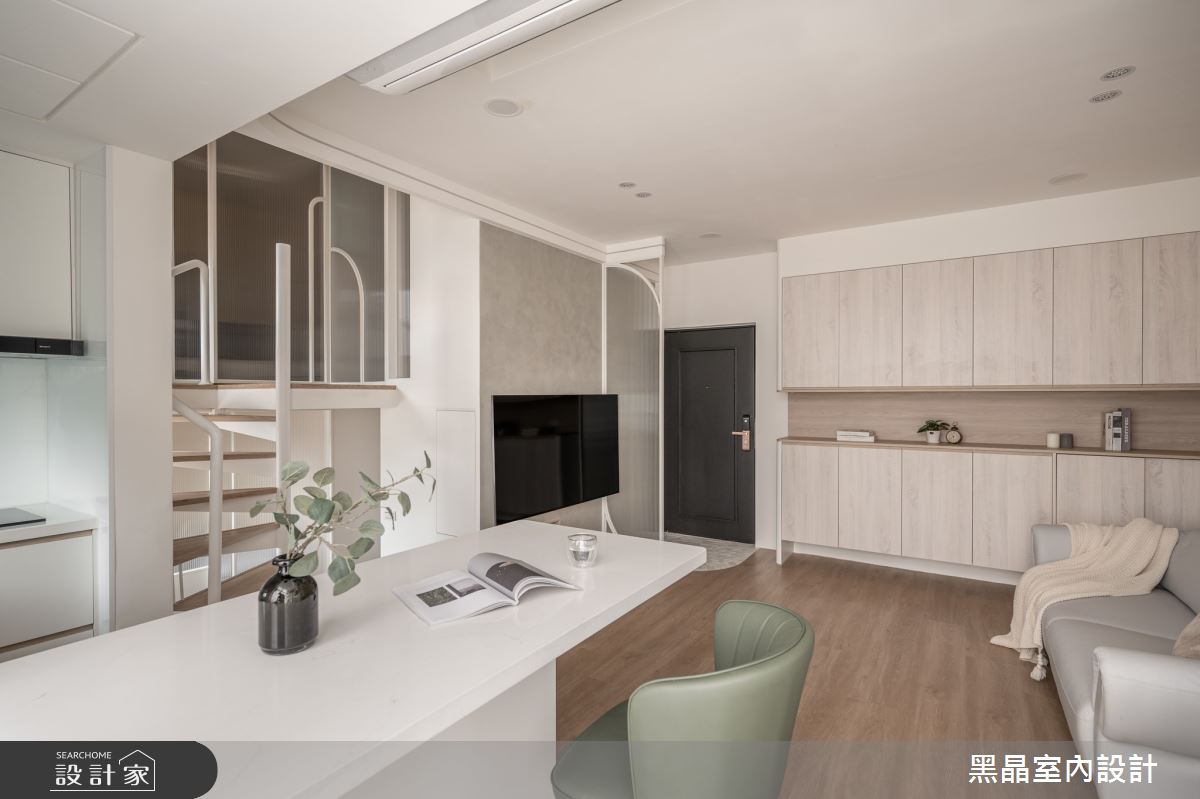 14坪老屋(16~30年)＿溫馨北歐風客廳吧檯樓梯中島案例圖片＿黑晶室內設計＿黑晶_70之9