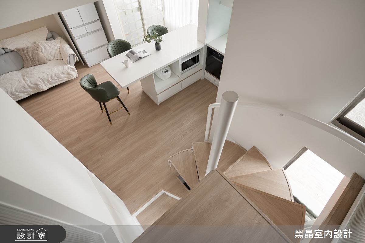 14坪老屋(16~30年)＿溫馨北歐風客廳廚房吧檯樓梯中島案例圖片＿黑晶室內設計＿黑晶_70之20