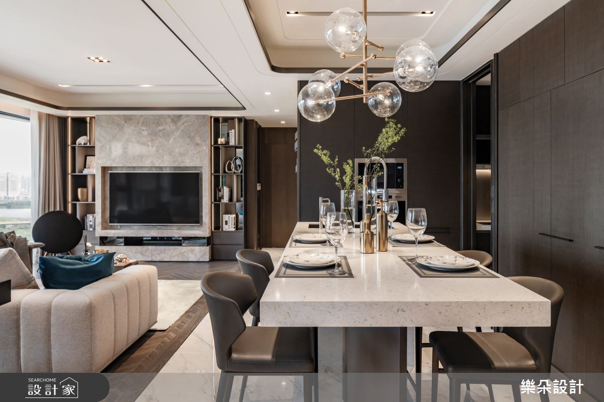 60坪新成屋(5年以下)＿現代風客廳餐廳吧檯案例圖片＿樂朵室內設計＿樂朵_06之4
