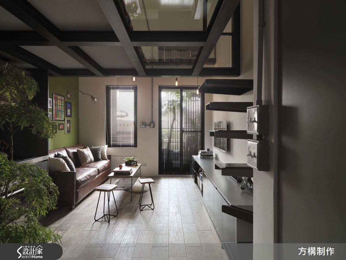 7坪新成屋(5年以下)＿工業風客廳樓梯案例圖片＿方構制作空間設計＿方構_03之2