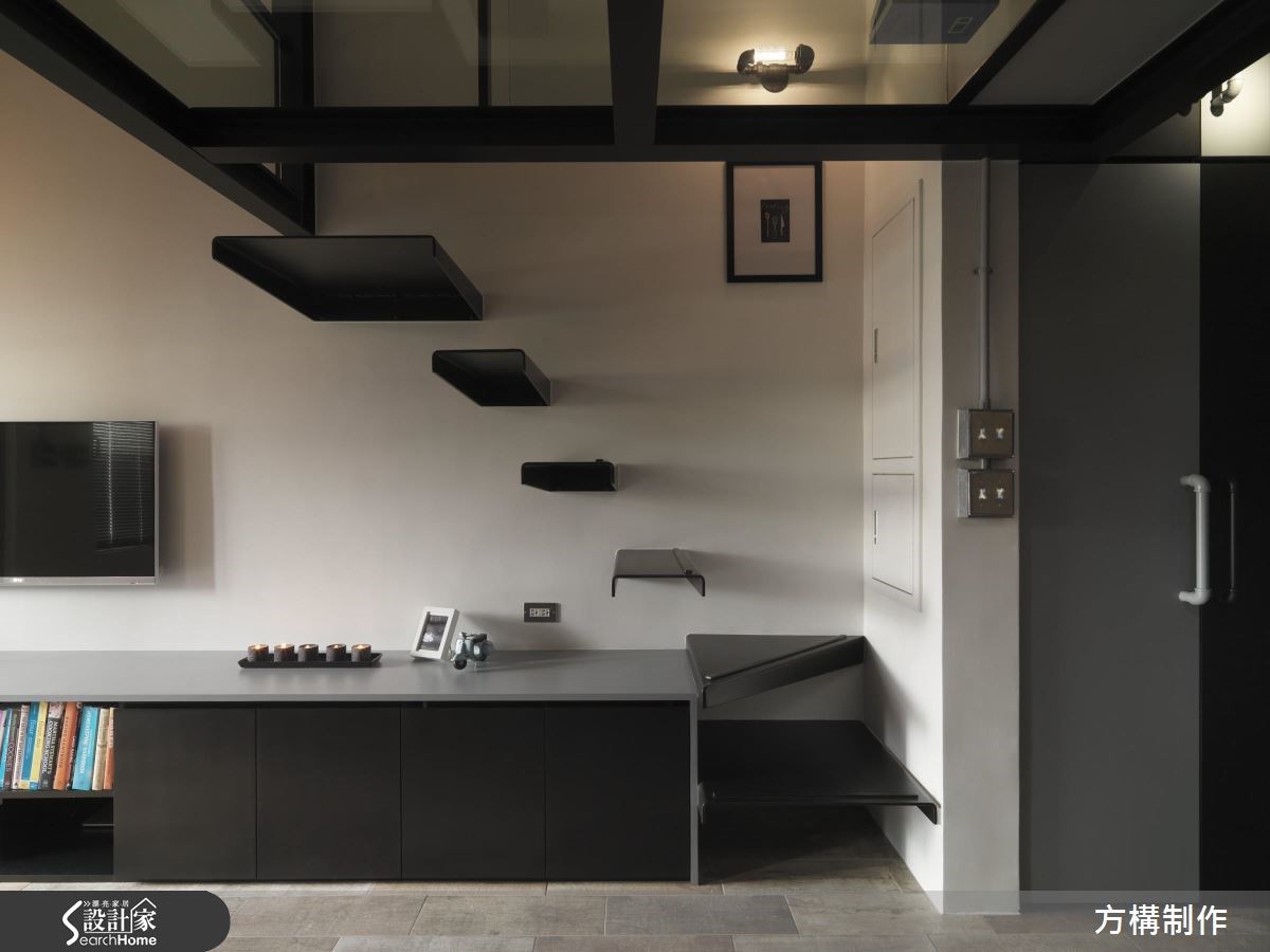 7坪新成屋(5年以下)＿工業風客廳樓梯案例圖片＿方構制作空間設計＿方構_03之16