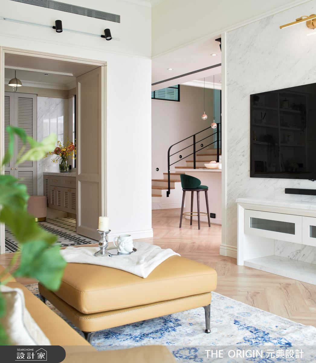 50坪新成屋(5年以下)＿美式風玄關客廳樓梯案例圖片＿THE ORIGIN 元典設計＿元典_29之10