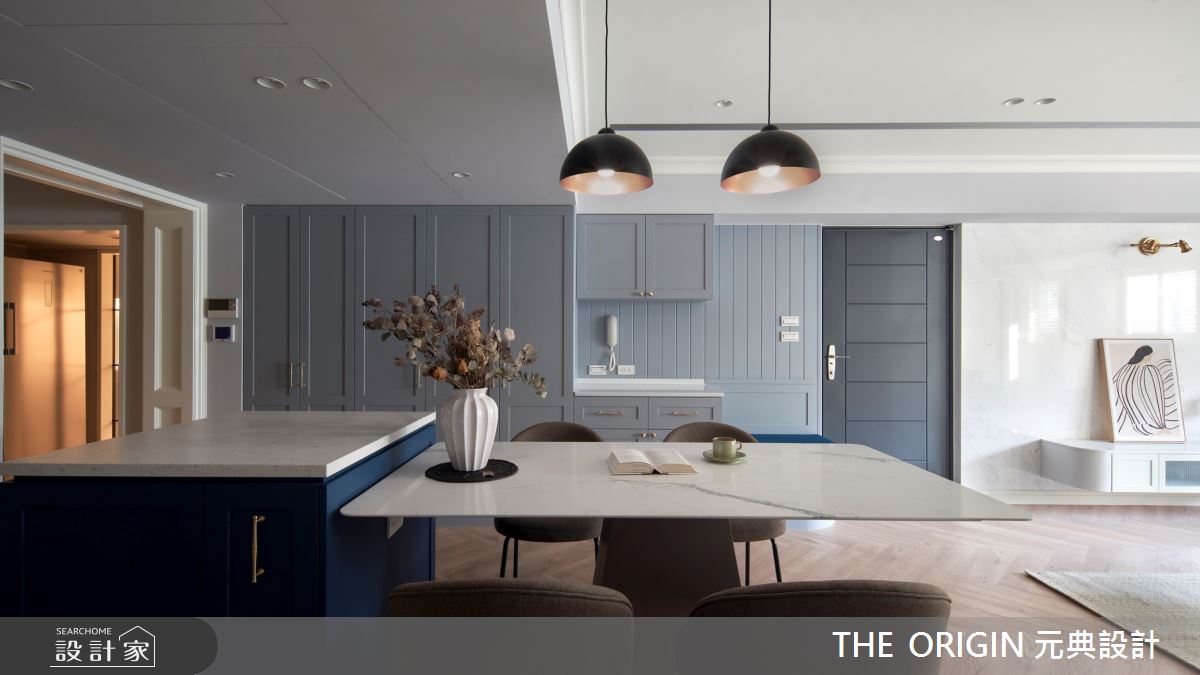 35坪老屋(16~30年)＿美式風客廳餐廳中島案例圖片＿THE ORIGIN 元典設計＿元典_30之16