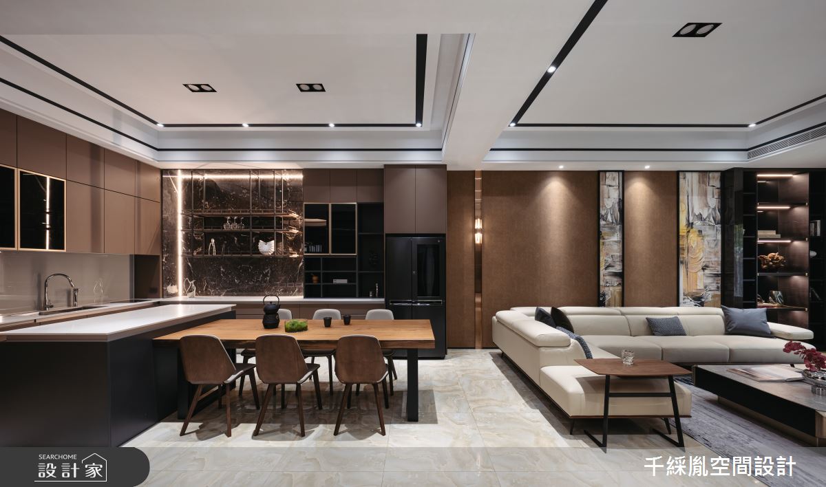 70坪新成屋(5年以下)＿現代風客廳餐廳廚房中島案例圖片＿千綵胤空間設計ＸDec1/2 DECO 全屋設計團隊＿千綵胤_33之3