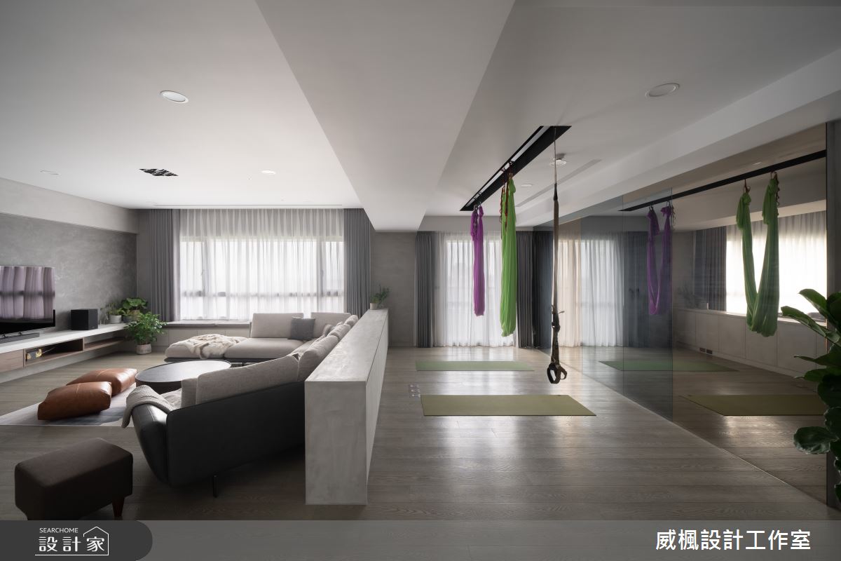 100坪中古屋(5~15年)＿北歐風客廳家庭健身房案例圖片＿威楓設計＿威楓_34 手感灰.自然淨之8