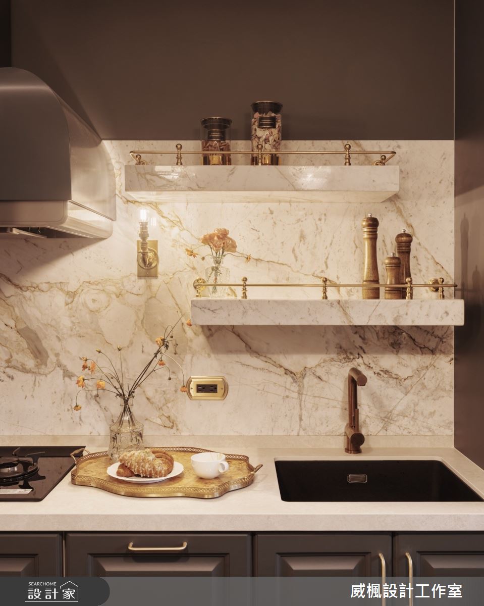 13坪新成屋(5年以下)＿法式復古風廚房案例圖片＿威楓設計＿威楓_35 復古.懷舊之12