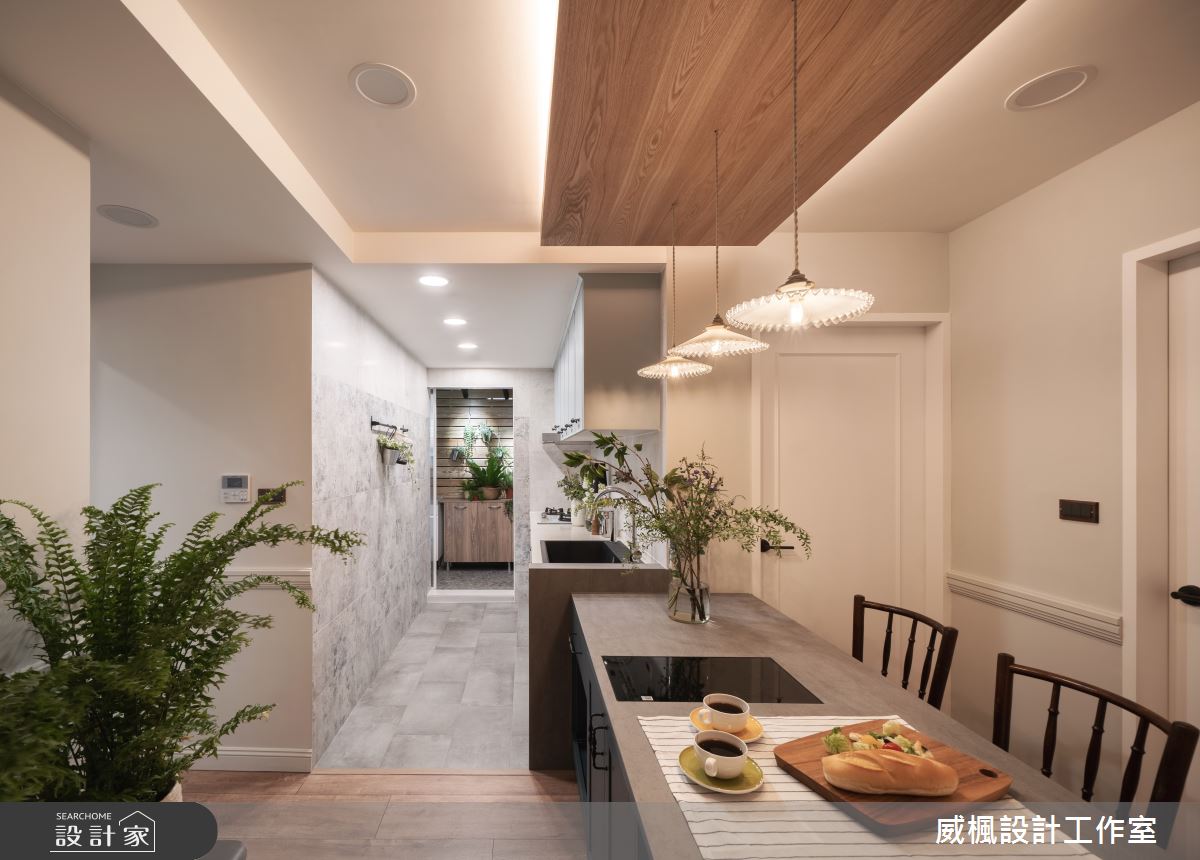 25坪老屋(16~30年)＿美式風餐廳走廊中島案例圖片＿威楓設計＿威楓_36 經典美式之12