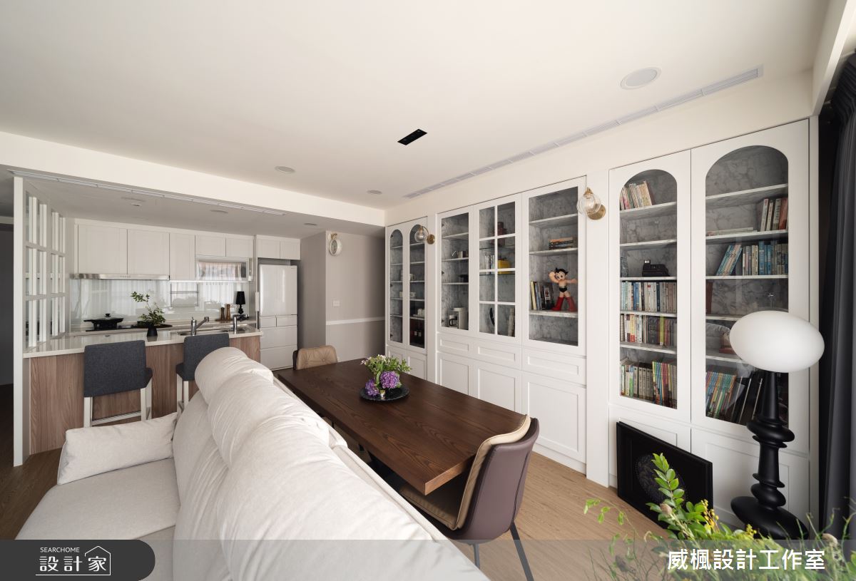 25坪預售屋＿簡約美式風客廳餐廳廚房中島案例圖片＿威楓設計＿威楓_37 美式退休宅之6
