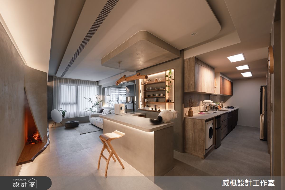 25坪預售屋＿侘寂風客廳餐廳廚房吧檯案例圖片＿威楓設計＿威楓_40 侘寂.生活之3